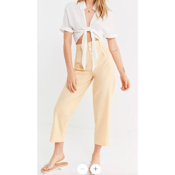 Urban Outfitters UO Maria Button Fly High Waist Butter Squash Pant Size 4 - Picture 1 of 7